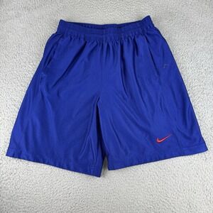 Men's Vintage Nike Shiny Blue Basketball Shorts size Medium‎ Y2k Baggy Dazzle